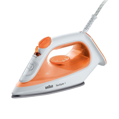 Braun Праска TexStyle 1, 1900Вт, 220мл, паровий удар -120гр, тефлон. підошва, біло-оранжева