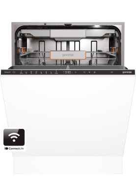 Gorenje Посудомийна машина вбудовувана, 16компл., A+++, 60см, інвертор, Wi-Fi, AquaStop, сенсорн.упр, 3і кошики, білий