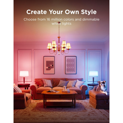 Govee Лампа розумна H600C, E14, 5W, 450Lm, 2700K-6400K, RGBWW, WI-FI/Bluetooth, білий