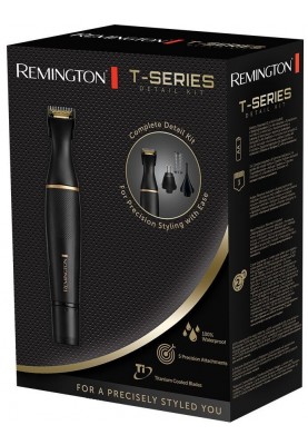 Remington Тример T-Series, для бороди, вусів, окантовки, брови, носа та вух, ААх1, вібраційний мотор, насадок-4, сталь, чорний
