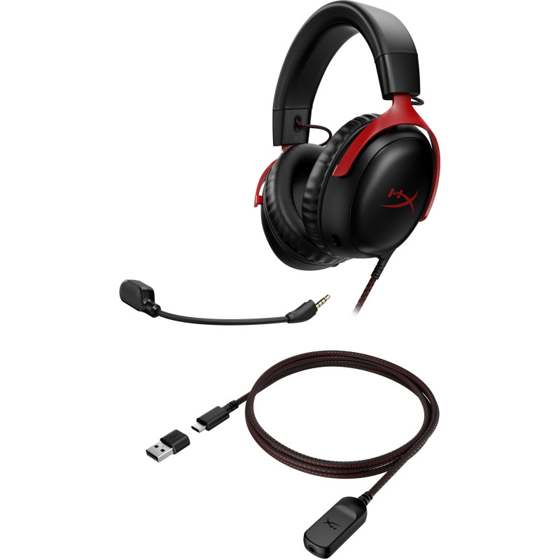 HyperX Гарнiтура Cloud III 3.5mm/USB-A/USB-C Black/Red