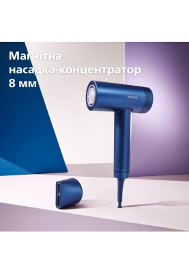 Philips Фен 8000 Series, 1400Вт, 3 режими, іонізація, хол. обдув, турборежим , аквамарин