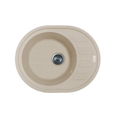 Adamant Мийка кухонная Ovum, штучний камінь, овальна, з крилом, 615х495х200мм, чаша - 1, врізна, Avena