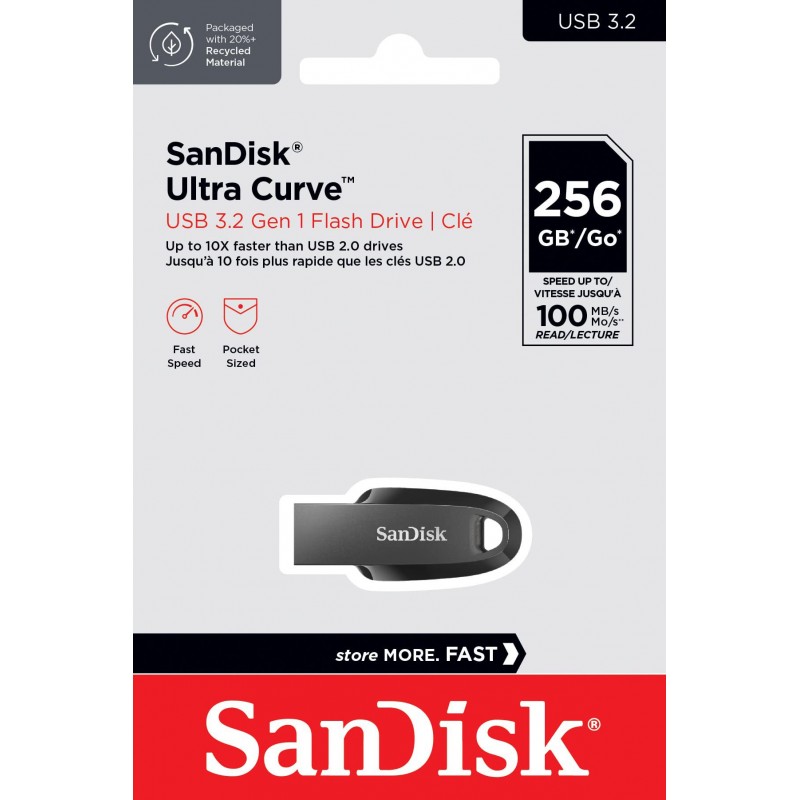 SanDisk Накопичувач 256GB USB 3.2 Type-A Ultra Curve Black