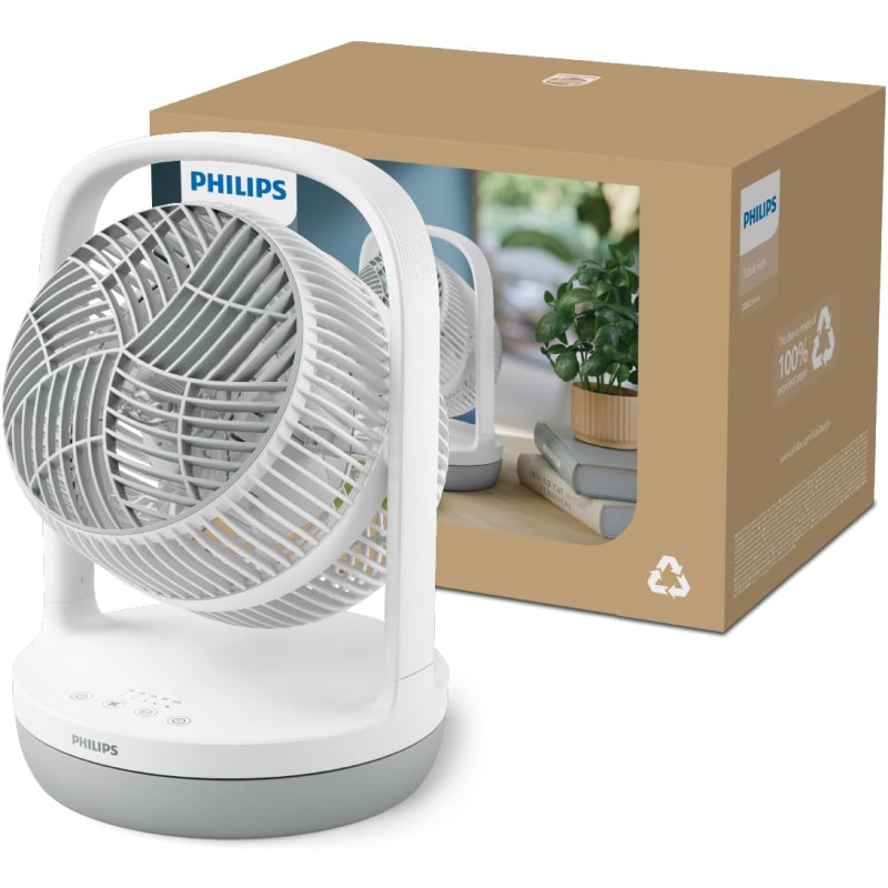 Philips Вентилятор Philips настільний Series 2000, 22см, 28Вт, таймер, поворот 180, білий