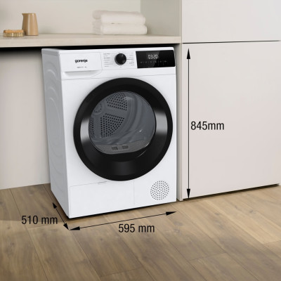 Gorenje Сушильна машина Gorenje тепловий насос, 7кг, A+, 51см, дисплей, 15 програм, білий Gorenje Сушильна машина Gorenje тепловий насос, 7кг, A+, 51см, дисплей, 15 програм, білий
