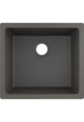 Hansgrohe Мийка кухонна S51, граніт, квадрат, без крила, 500х450х190мм, чаша - 1, врізна, S510-U450, сірий камінь