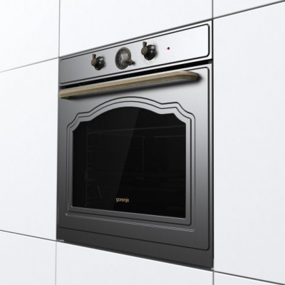 Gorenje Духова шафа електрична, 77л, A, пара, дисплей, чорний матовий