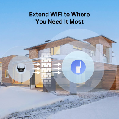 Mercusys Розширювач покриття WiFi ME80X AX3000, 1хGE LAN