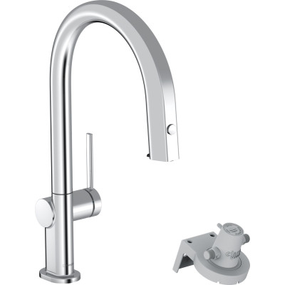 Hansgrohe Змішувач для кухні Hansgrohe Aqittura M91, довж.виливу - 240мм, витяжний, 1важіль, FilterSystem 210, хром