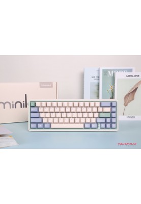 Varmilo Клавіатура механічна Minilo VXT67 Eucalyptus 67Key, Gateron G Pro 2.0 Brown, BT/WL/USB-A, Hot-Swap, EN, RGB, Рожевий