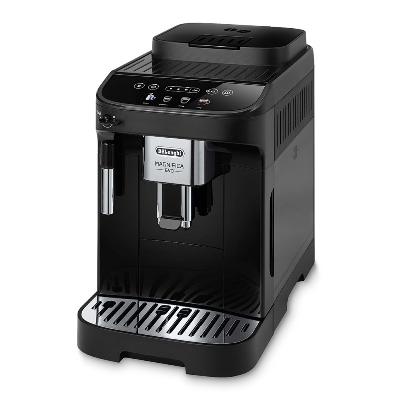 Delonghi Кавомашина Magnifica Evo, 1.8л, зерно+мелена, ручний капуч, дисплей, авторецептів -4, чорний