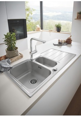 Grohe Мийка кухонная K500, нерж.сталь, прямокут., з крилом, 1000x500x200мм, чаша - 2, врізна, нержавіюча сталь