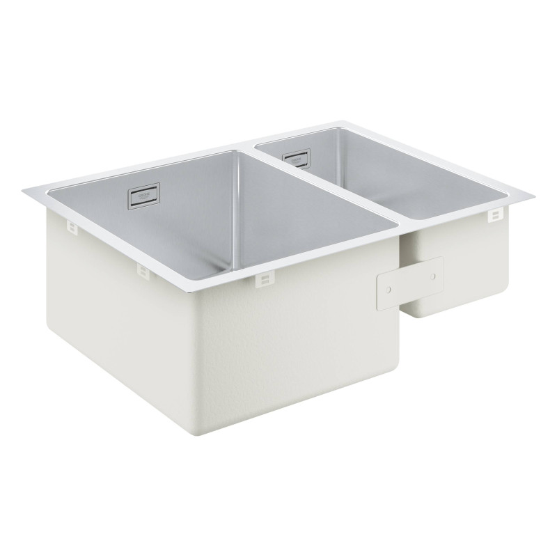 Grohe Мийка кухонна K700U нерж. сталь, прямокут., без крила, 595х450х200мм, чаша - 2, врізна, нерж