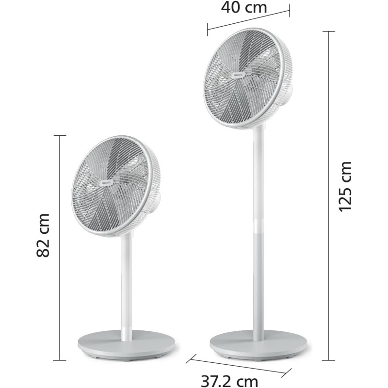 Philips Вентилятор Philips підлоговий Series 2000, 40см, 48Вт, таймер, поворот 180, білий