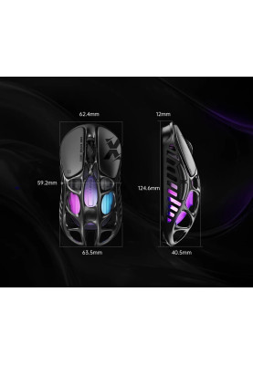 GravaStar Миша Mercury X, BT/WL/USB-A, RGB, чорний