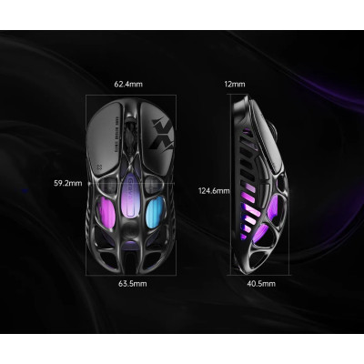 GravaStar Миша Mercury X, BT/WL/USB-A, RGB, чорний