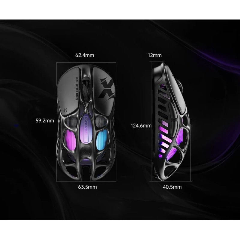 GravaStar Миша Mercury X, BT/WL/USB-A, RGB, чорний