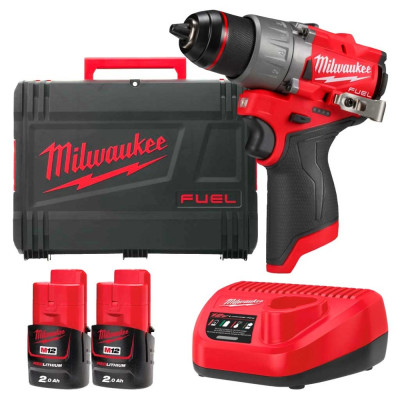Milwaukee Шурупокрут-дриль акумуляторний Milwaukee M12 FDD2-202X 12В 2х2А·рік 37Нм 0-1550об/хв ЗП C12 С кейс 1.1кг
