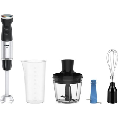 Tefal Блендер заглибний Quickchef+ 1000Вт, 3в1, чаша-800мл, чопер-500мл, турборежим, сріблясто-чорний