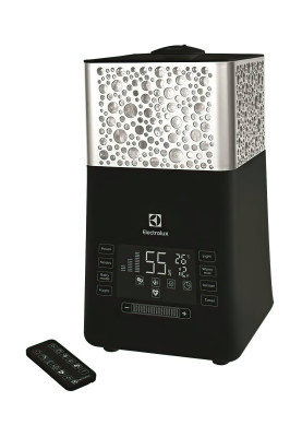 Electrolux Зволожувач повітря ультразвуковий, 50м2, 5л, 400мл/г, електр. кер-ння, пульт ДК, гігростат, теплий пар, чорний