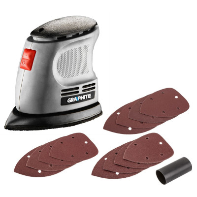 Graphite Шліфмашина вібраційна Delta 105Вт платформа 140х140х97 24000кол·хв 0.87кг Graphite Шліфмашина вібраційна Delta 105Вт платформа 140х140х97 24000кол·хв 0.87кг