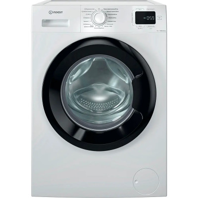 Indesit Пральна машина Indesit фронтальна, 7кг, 1200, A+++, 49.6см, дисплей, пара, інвертор, люк чорний, білий