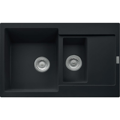 Franke Кухонная мийка Maris MRG 651-78/114.0631.461/дві чаші/фраграніт/антибактеріальний захист/780х500х200(130)/врізна/чорний матовий