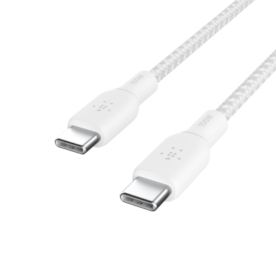 Belkin Кабель заряджання/синхронізації USB-С > USB-С 2м, 100Вт, плетений, білий