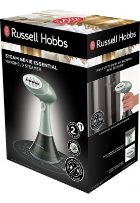 Russell Hobbs Відпарювач компактний Steam Genie Essential, 1600Вт, 220мл, паровий удар -22гр, постійна пара - 9гр, нерж. сталь, бірюзовий