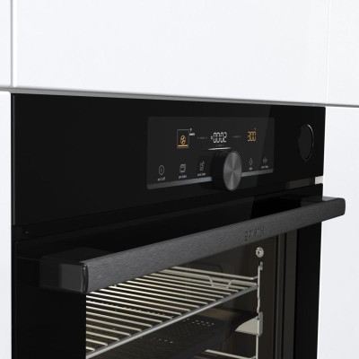 Gorenje Духовий шафа електричний, 77л, A+, пара, дисплей, 300°C, Wi-Fi, чорний