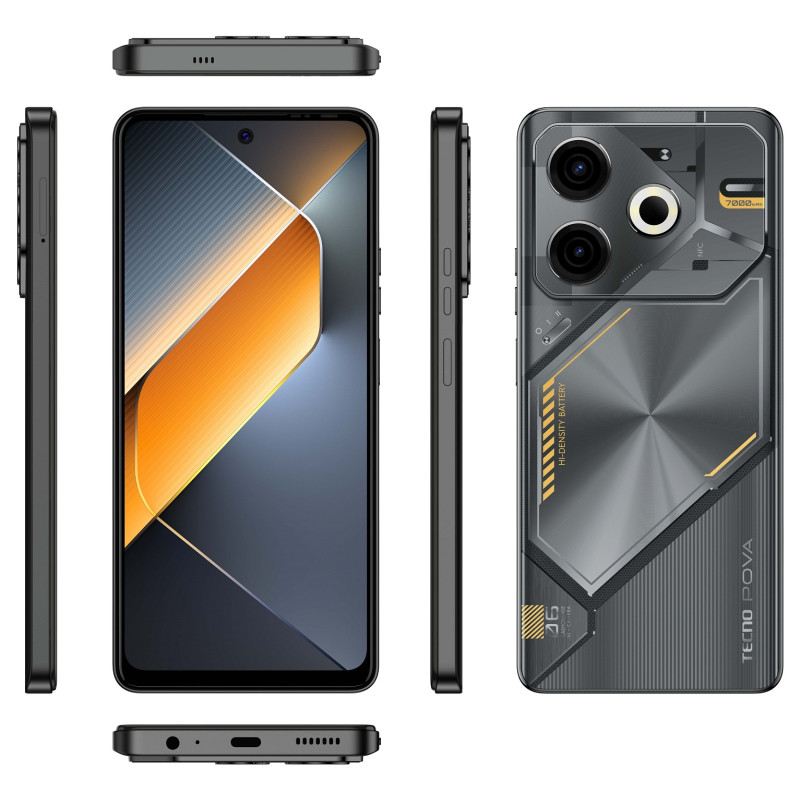 TECNO Смартфон POVA 6 NEO (LI6) 6.78" 8/256ГБ, 2SIM, 7000мА•год, Speed Black