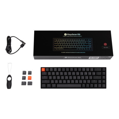 Keychron Клавіатура K6 68 Key Gateron White LED Brown