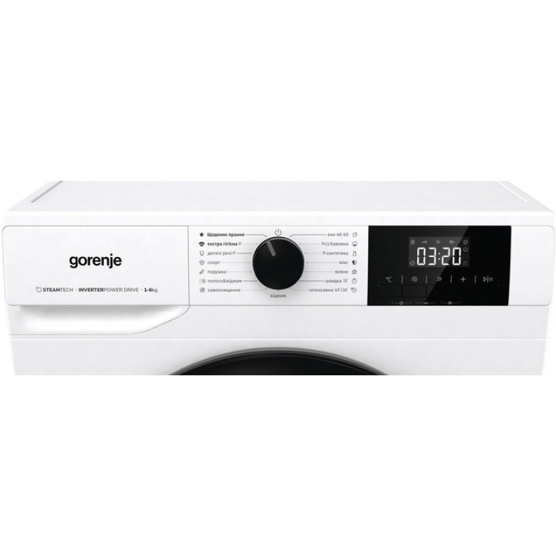 Gorenje Пральна машина фронтальна, 6кг, 1200, A+++, 43.5см, дисплей, пар, інвертор, білий