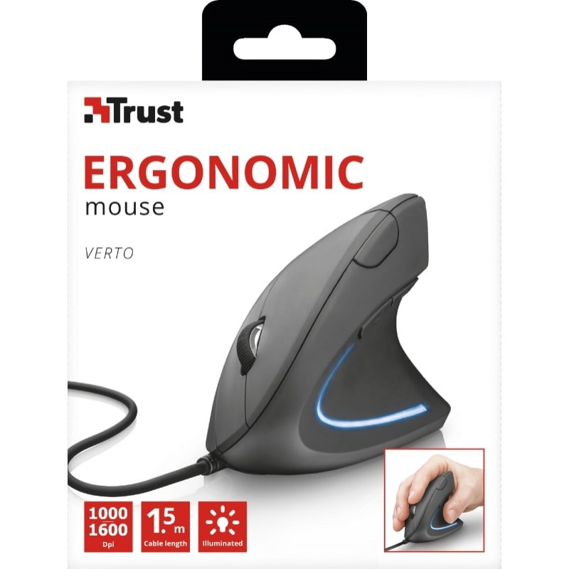 Trust Миша ERGONOMIC USB BLACK