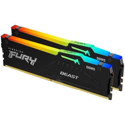 Kingston Пам'ять ПК DDR5 32GB KIT (16GBx2) 6000 FURY Beast RGB