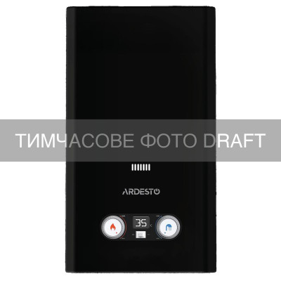 ARDESTO Газова колонка ARDESTO HB03 10л/хв 20кВт Low NOx дисплей розпалювання від батарейки чорний