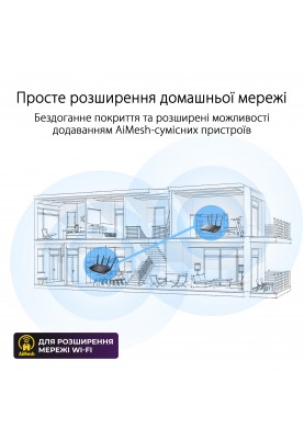 ASUS Маршрутизатор RT-AX57 AX3000 4xGE LAN 1xGE WAN WPA3 MU-MIMO OFDMA MESH