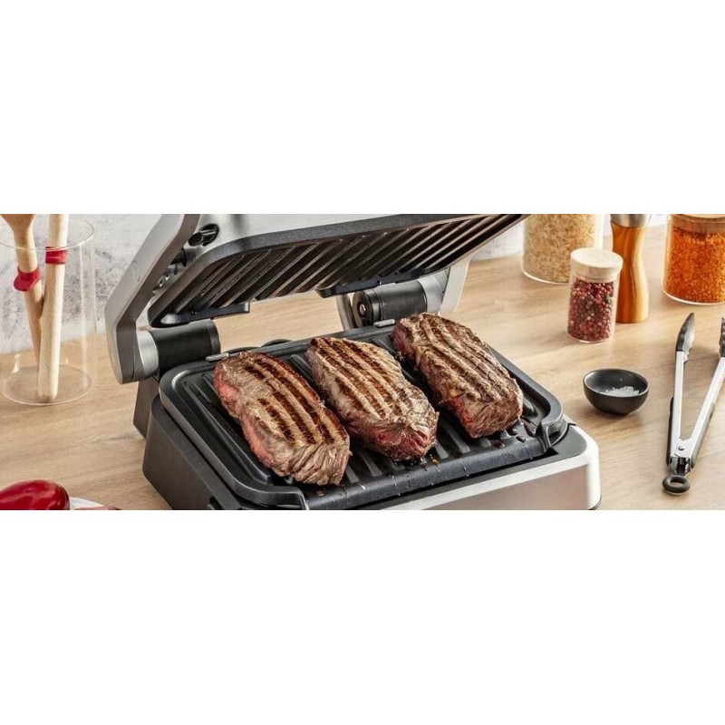 Tefal Гриль прижимний OptiGrill 4in1 Inox, 2100Вт, темп. режимів-4, з`ємні пластини, метал