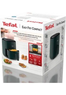 Tefal Мультипіч EasyFry Compact, 1300Вт, чаша-3л, сенсорне керув., пластик, темно-зелений