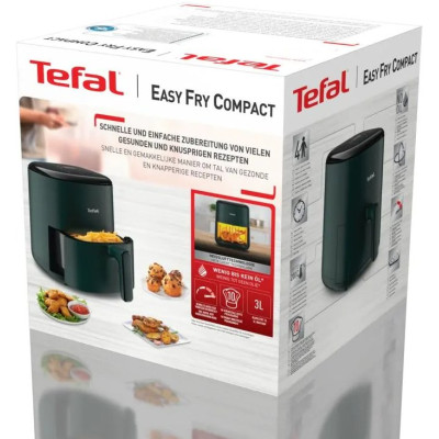 Tefal Мультипіч EasyFry Compact, 1300Вт, чаша-3л, сенсорне керув., пластик, темно-зелений