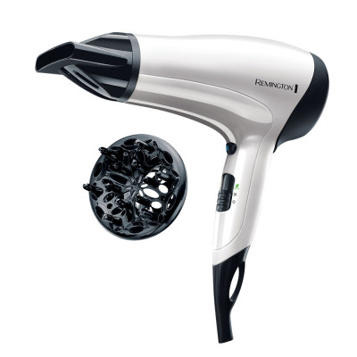 Remington Фен Power Volume 2000, 2000Вт, 3 режими, дифузор,турмалінова іоніз-я, хол. обдув, білий
