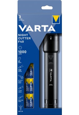 VARTA Ліхтар Ручний Night Cutter F40, IPX4, до 1000 люмен, до 240 метрів, 6хАА