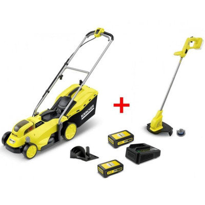 Karcher Комплект газонокосарка LMO 18-33 + триммер LTR 18-25+ швидкозарядний комплект 2,5 Ач + акумулятор 2.5Ач