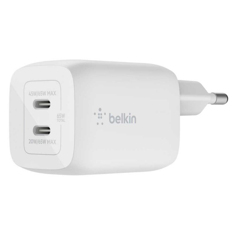 Belkin Зарядний пристрій мережевий 65Вт 2хUSB-С GAN PD PPS, білий