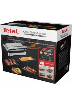 Tefal Гриль прижимний OptiGrill 4in1 XL 2200Вт, темп. режимів-4, з`ємні пластини, форма для випічки, метал