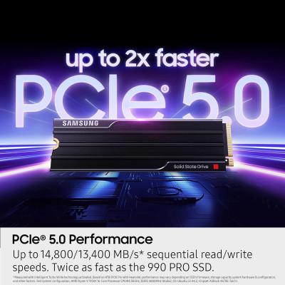 Samsung Накопичувач SSD Samsung M.2 4TB PCIe 5.0 9100PRO+ радіатор
