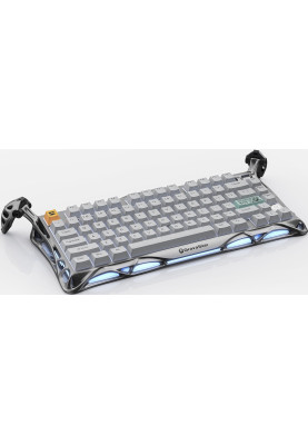 GravaStar Клавіатура механічна GravaStar Mercury K1 Pro 80keys, GravaStar x Kailh Speedy Mint, EN/UKR, BT/WL/USB, сірий