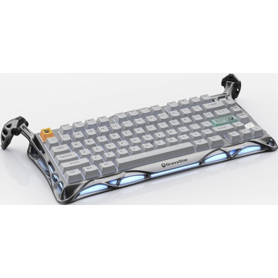 GravaStar Клавіатура механічна GravaStar Mercury K1 Pro 80keys, GravaStar x Kailh Speedy Mint, EN/UKR, BT/WL/USB, сірий