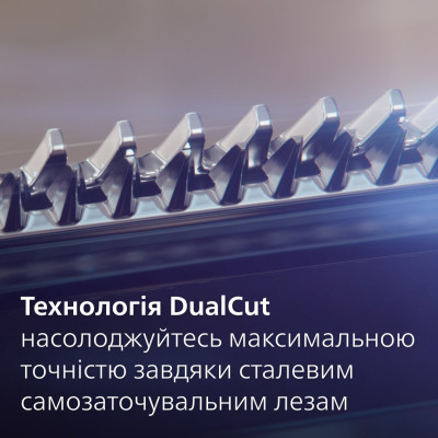 Philips Тример Series 9000, акум., насадок-15, OneBlade в компл., сталь, сірий